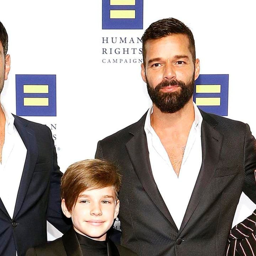 Ricky Martin’s twins jump on stage with him for the first time