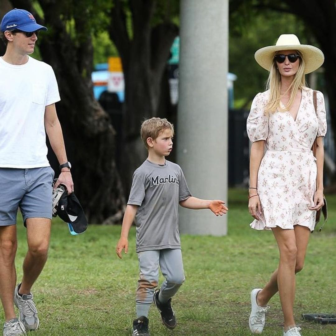 Ivanka Trump and Jared Kushner watch their six-year-old son play baseball