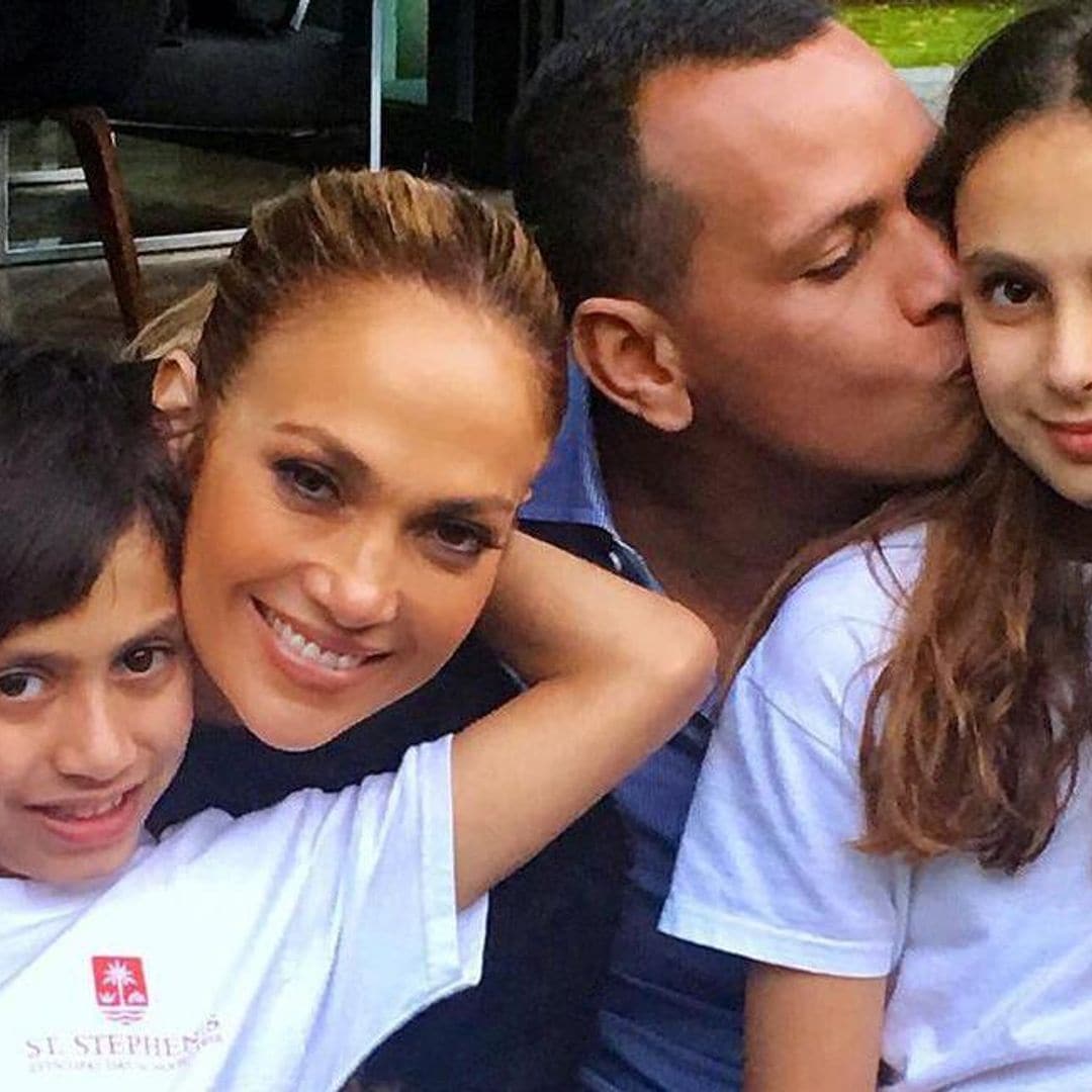 Jennifer Lopez’s daughter Emme and stepsisters look on as mom hits home run in family baseball game