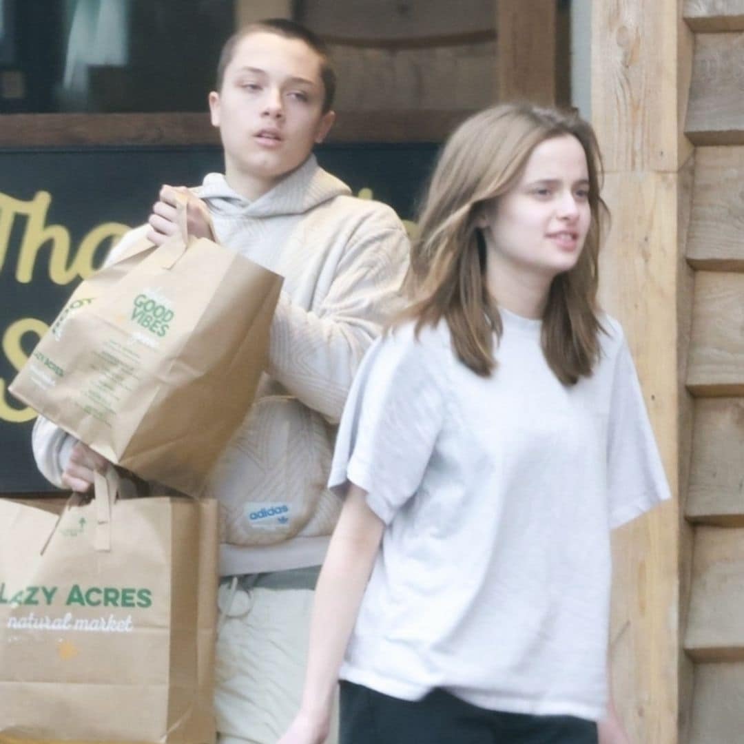 Knox and Vivienne Jolie-Pitt buy groceries for their Thanksgiving dinner