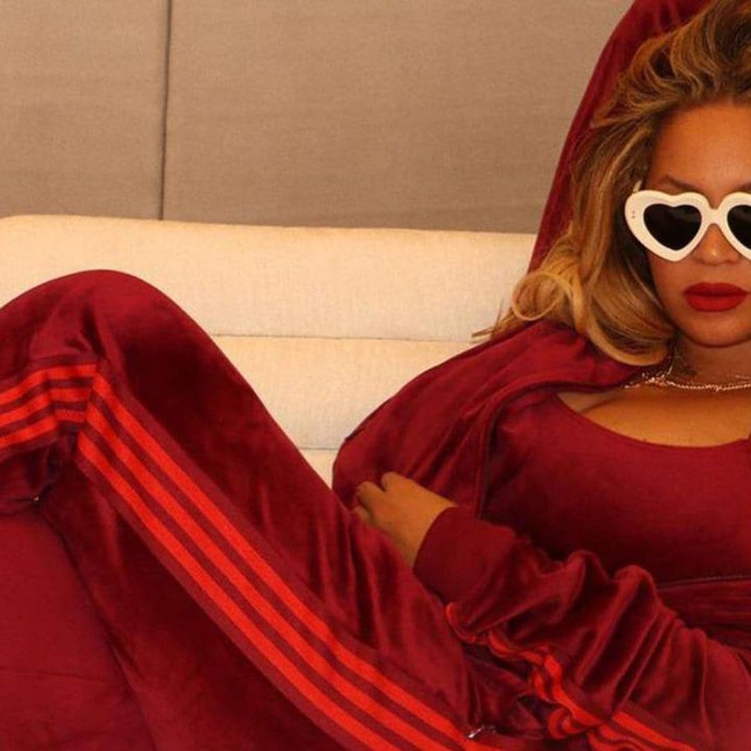 Beyoncé wears head-to-toe velour for Ivy Park’s Valentine’s Day collection