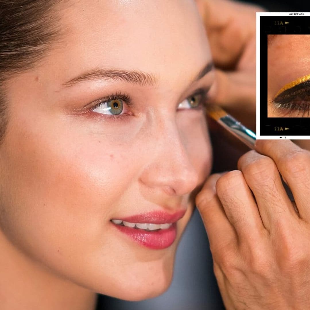 Bella Hadid’s makeup artist reveals what tool she uses to create a chic-colored eyeliner look