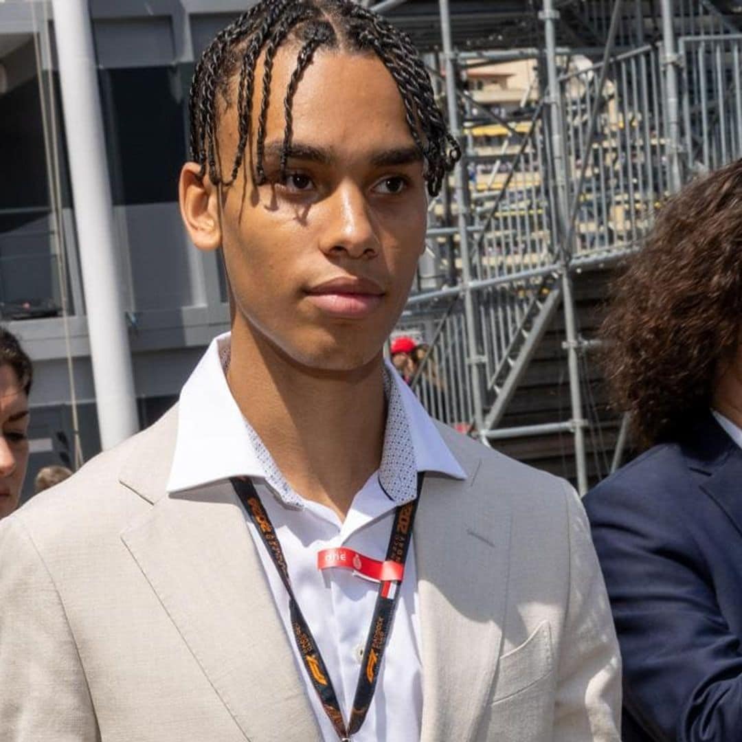 Prince Albert’s son Alexandre makes appearance at Monaco Grand Prix with family member