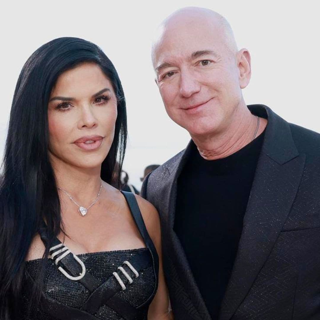 Lauren Sanchez and Jeff Bezos sit front row at the Versace show