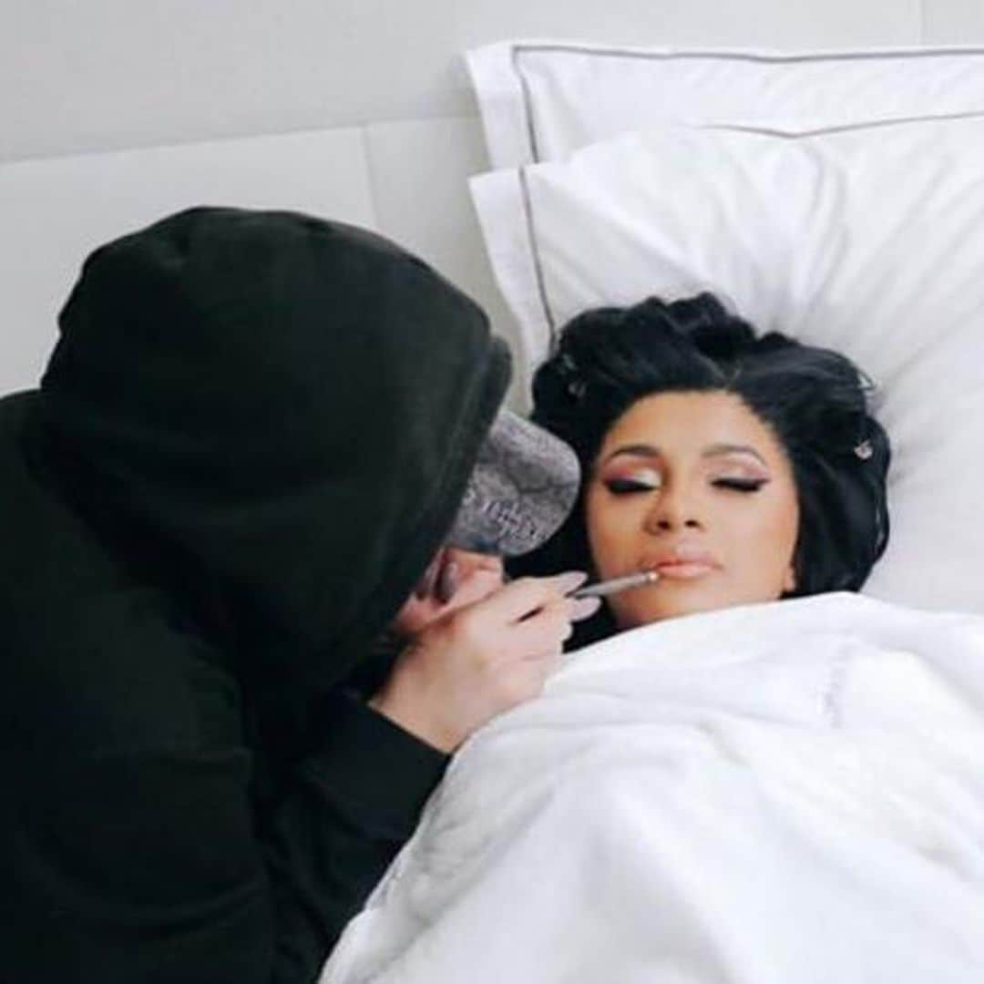 The internet is losing it over Cardi B getting her makeup done while sleeping