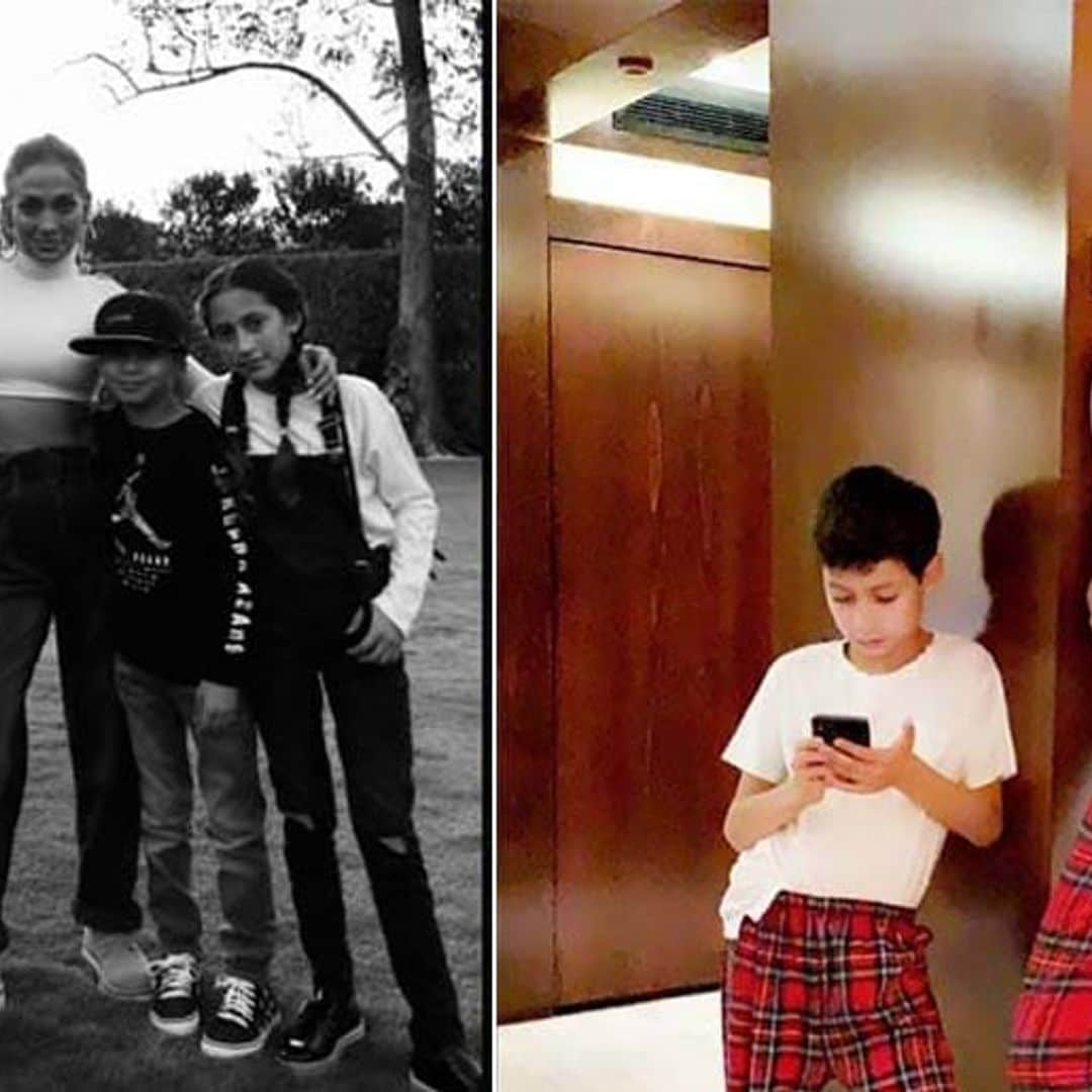 Jennifer Lopez's son Max twinning with Alex Rodriguez in tartan PJs is the cutest!