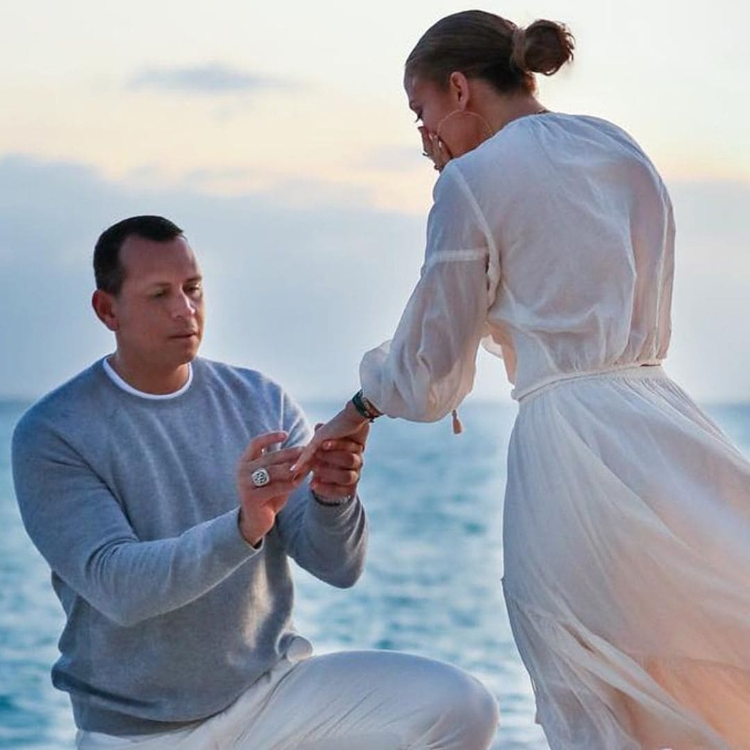 JLo shares a never-before-seen photo of the moment Alex Rodriguez got down on one knee