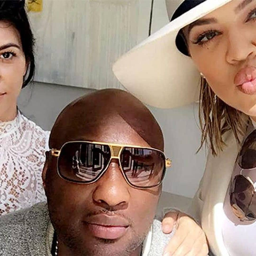 Lamar Odom spends Easter with the Kardashian family at Kim and Kanye's new home