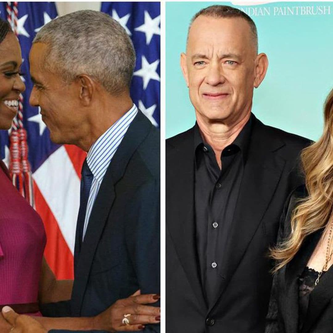 The Obama family enjoys dinner with Tom Hanks and Rita Wilson in Greece