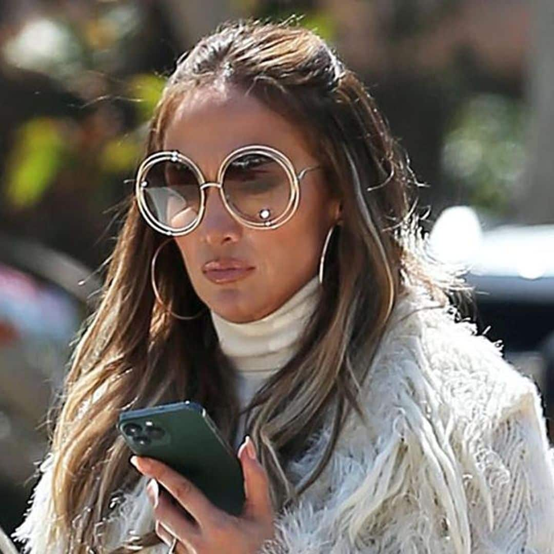 Jennifer Lopez brought the 60s to her street style in a retro-inspired ensemble