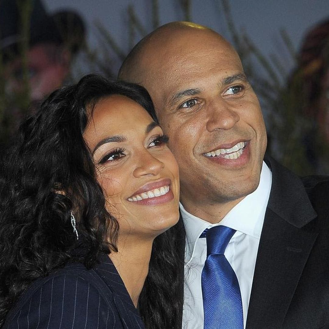 Rosario Dawson smooches Cory Booker during rare red carpet appearance