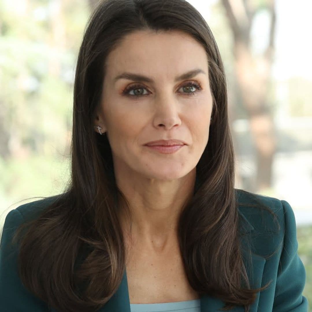 Queen Letizia looks business chic wearing Carolina Herrera in Safer Internet Day video message