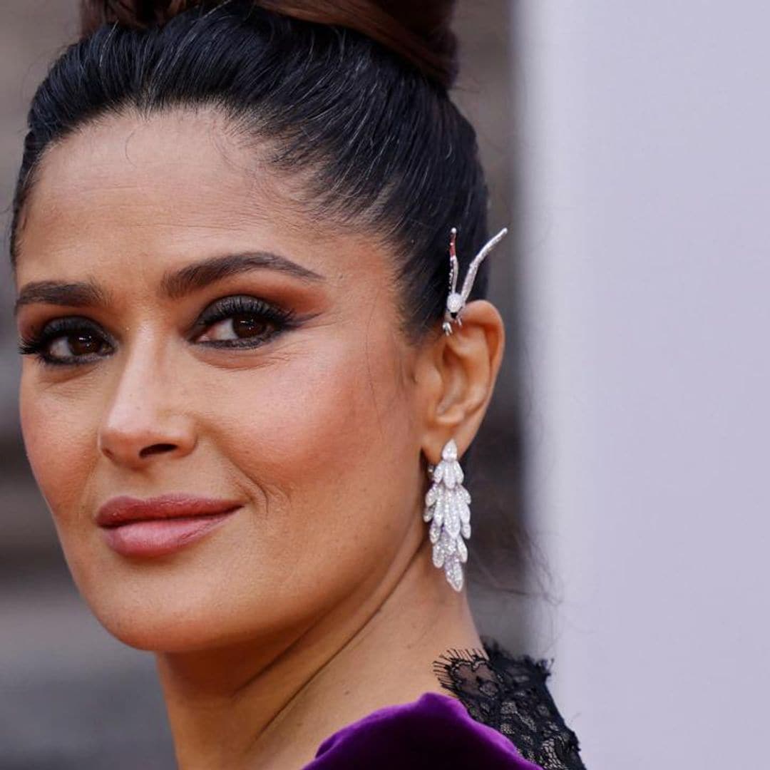 Salma Hayek pays her respects to Queen Elizabeth II and UK’s military