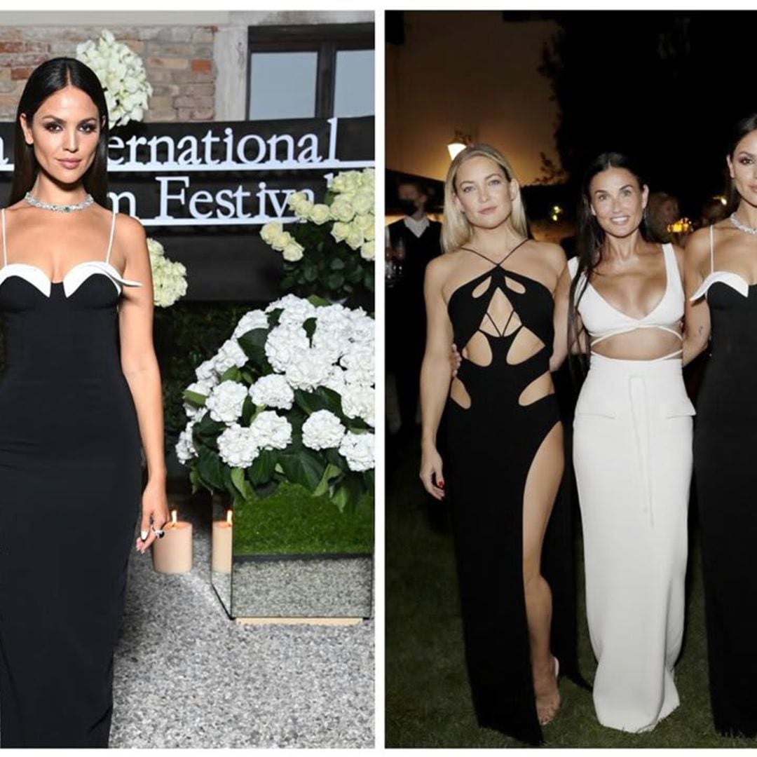 A stunning Eiza Gonzalez celebrating with Demi Moore and Kate Hudson at the Women in Cinema Gala in Venice