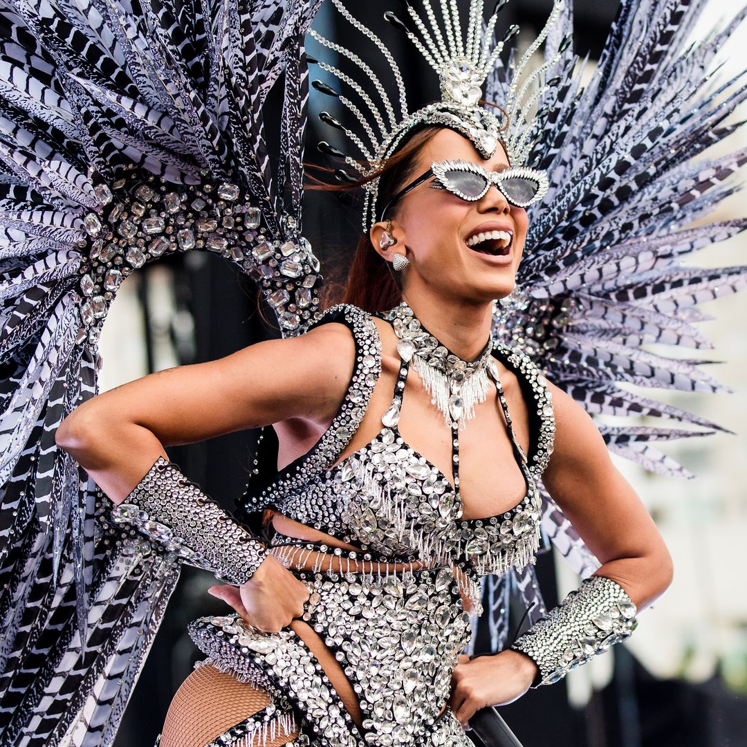 Anitta performs on stage during her show Carnaval da Anitta 2024 in Sao Paulo, Brazil