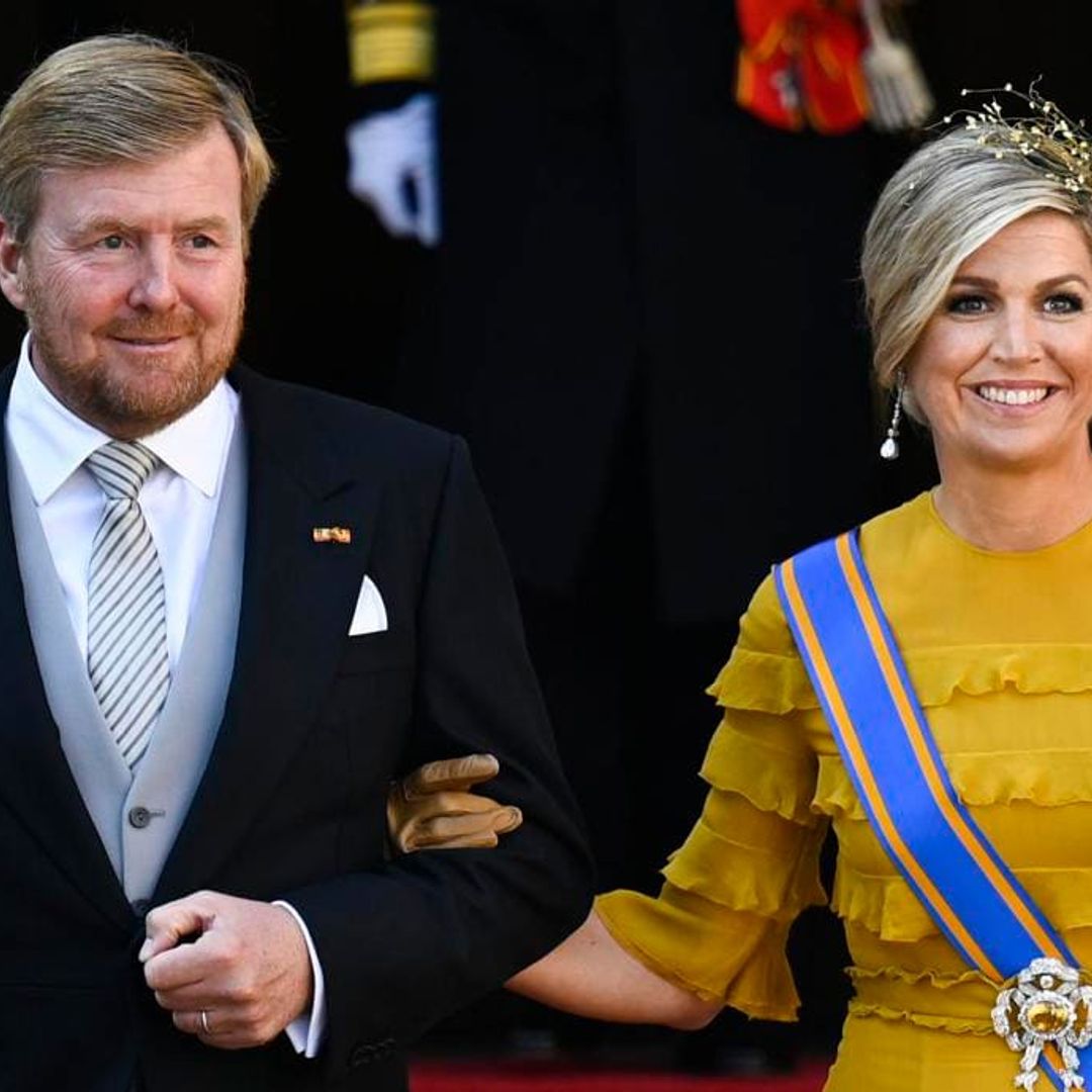 Queen Maxima stuns in recycled gown and gold hairpiece for Prince’s Day