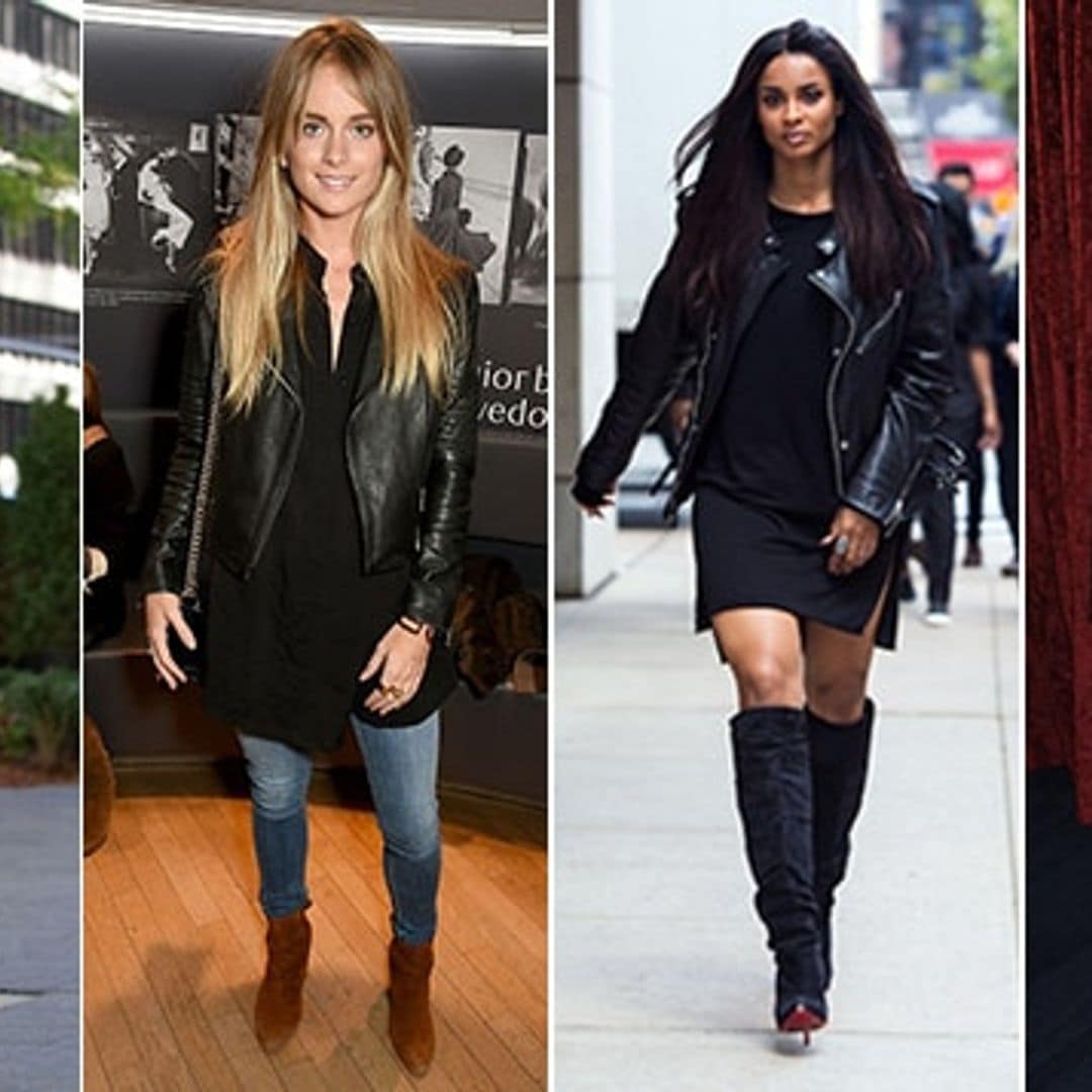 Celebrity style: How to wear a black leather jacket for fall