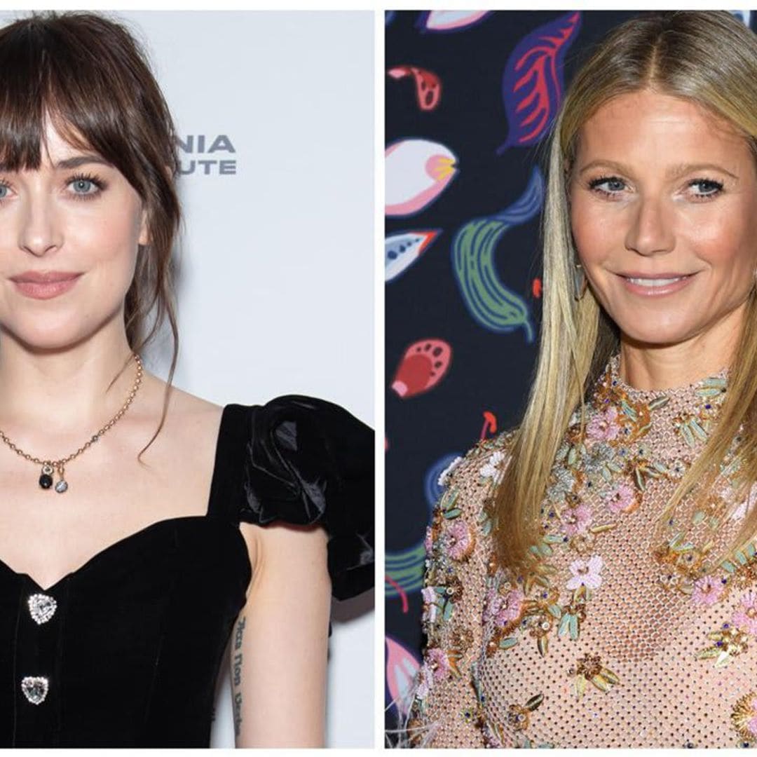 Dakota Johnson and Gwyneth Paltrow are all smiles together at Gucci Fashion Show