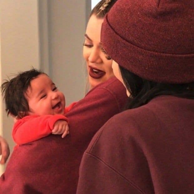 Dream Kardashian Smiles Big For Aunts Khloe And Kylie Jenner