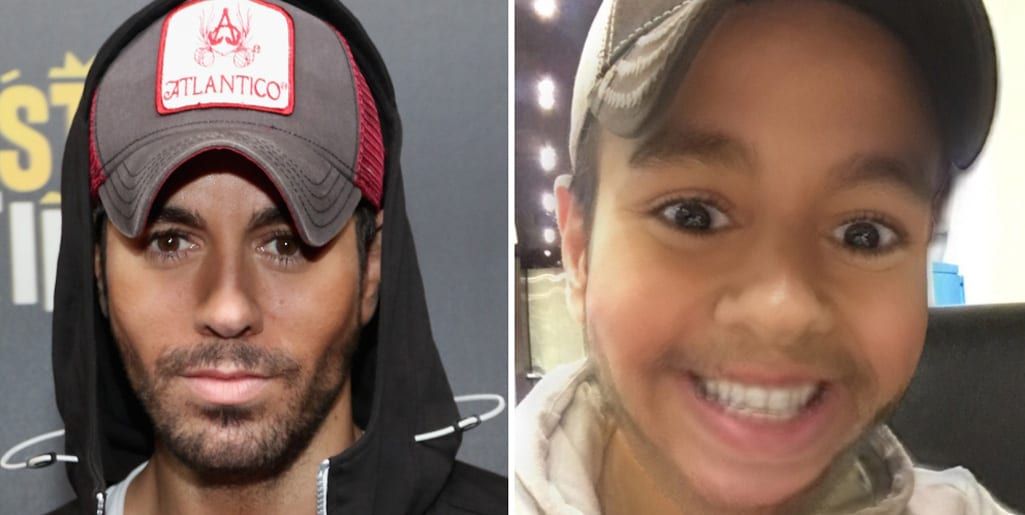 Enrique Iglesias joined the fun of Snapchat's baby filter