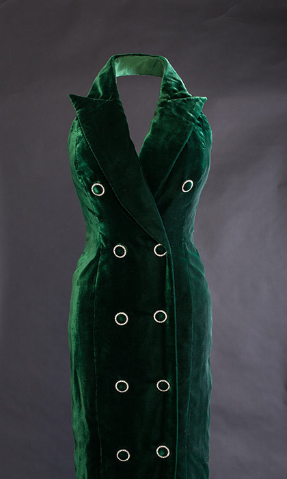 princess diana green velvet dress