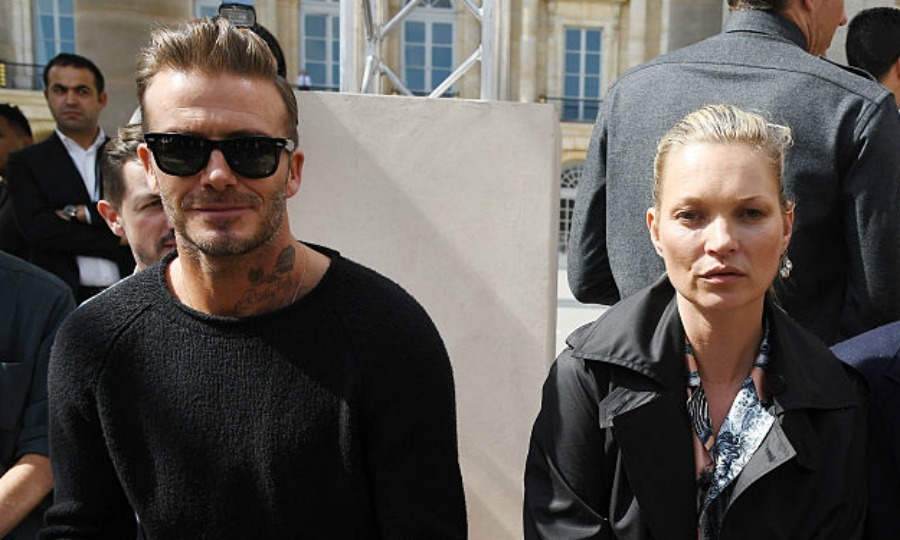 Paris sun scorches Kate Moss and David Beckham at Louis Vuitton