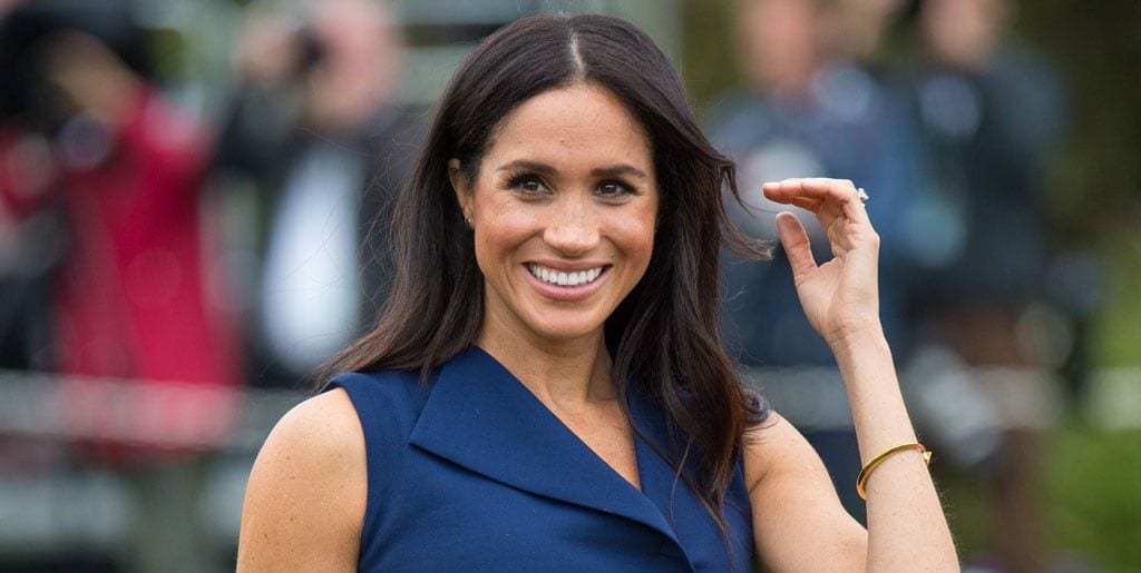 Meghan Markle in Blush Brandon Maxwell for Visit to National