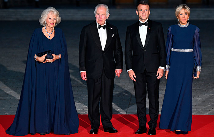 Carlos III, Camilla, Brigitte y Emmanuel Macron