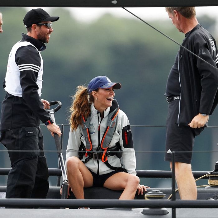 Kate Middleton Wears Striped a Sandro Shirt to King's Cup Regatta