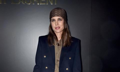 Charlotte Casiraghi of Monaco attends Saint Laurent catwalk at Paris Fashion Week